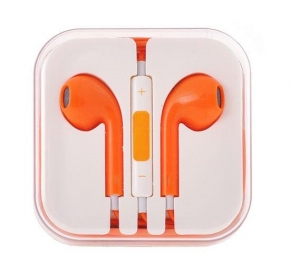 KIT AURICULAR  3.5mm SAM/SONY LARANJA