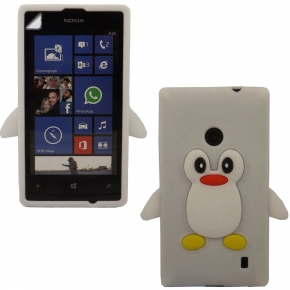 BOLSA SILICONE NOKIA LUMIA 520 PINGUIM BRANCO