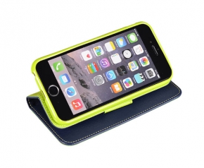 BOLSA LIVRO IPHONE 5/ 5S AZUL/VERDE