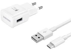 Carregador Samsung EP-TA20EBEC 2A + Cabo USB Tipo C (carreg Rapido)