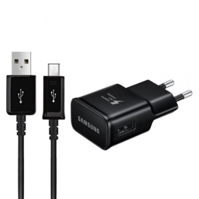 Carregador Rápido Samsung EP-TA20EBE USB preto ECB-DU5ABE Micro USB