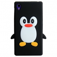 BOLSA SILICONE SONY XPERIA E PINGUIM PRETO