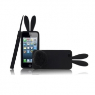 BOLSA SILICONE IPHONE 5/5S COELHO PRETO