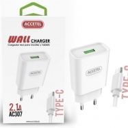 Carregador + Cabo Type-C Accetel AC307 - Branco